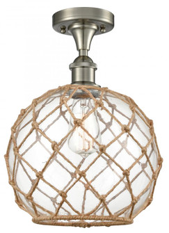 Farmhouse Rope - 1 Light - 10 inch - Brushed Satin Nickel - Semi-Flush Mount (3442|516-1C-SN-G122-10RB)