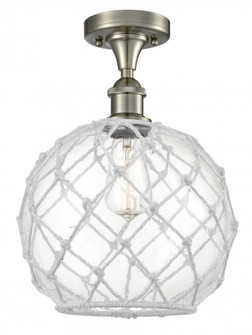 Farmhouse Rope - 1 Light - 10 inch - Brushed Satin Nickel - Semi-Flush Mount (3442|516-1C-SN-G122-10RW)