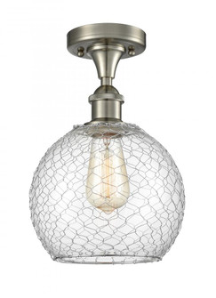 Farmhouse Chicken Wire 1 Light Semi-Flush Mount (3442|516-1C-SN-G122-8CSN-LED)