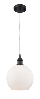 Athens - 1 Light - 8 inch - Matte Black - Cord hung - Mini Pendant (3442|516-1P-BK-G121)