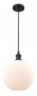 Athens - 1 Light - 10 inch - Matte Black - Cord hung - Mini Pendant (3442|516-1P-BK-G121-10)