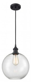 Athens - 1 Light - 10 inch - Matte Black - Cord hung - Mini Pendant (3442|516-1P-BK-G122-10)
