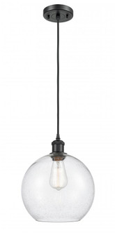 Athens - 1 Light - 10 inch - Matte Black - Cord hung - Mini Pendant (3442|516-1P-BK-G124-10)