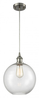 Athens - 1 Light - 10 inch - Brushed Satin Nickel - Cord hung - Mini Pendant (3442|516-1P-SN-G122-10)