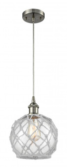 Farmhouse Rope - 1 Light - 8 inch - Brushed Satin Nickel - Cord hung - Mini Pendant (3442|516-1P-SN-G122-8RW-LED)