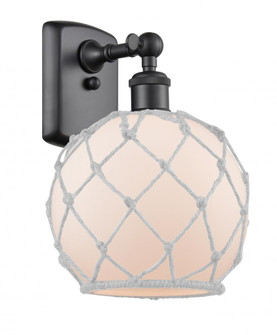 Farmhouse Rope - 1 Light - 8 inch - Matte Black - Sconce (3442|516-1W-BK-G121-8RW)
