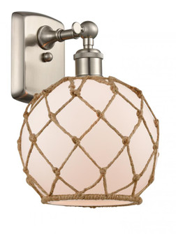 Farmhouse Rope - 1 Light - 8 inch - Brushed Satin Nickel - Sconce (3442|516-1W-SN-G121-8RB-LED)
