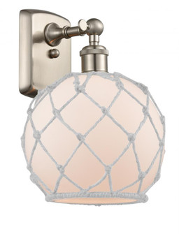 Farmhouse Rope - 1 Light - 8 inch - Brushed Satin Nickel - Sconce (3442|516-1W-SN-G121-8RW)