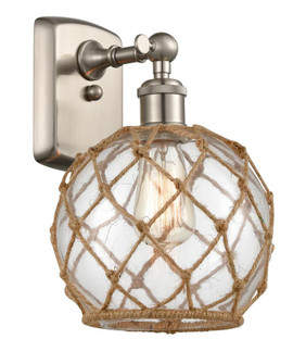 Farmhouse Rope - 1 Light - 8 inch - Brushed Satin Nickel - Sconce (3442|516-1W-SN-G122-8RB)