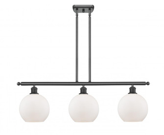 Athens - 3 Light - 36 inch - Matte Black - Stem hung - Island Light (3442|516-3I-BK-G121)