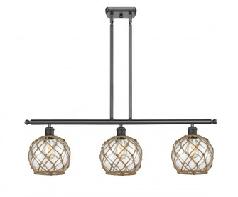 Farmhouse Rope - 3 Light - 36 inch - Oil Rubbed Bronze - Cord hung - Island Light (3442|516-3I-OB-G122-8RB-LED)