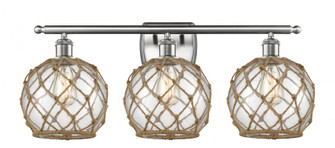 Farmhouse Rope - 3 Light - 28 inch - Brushed Satin Nickel - Bath Vanity Light (3442|516-3W-SN-G122-8RB)