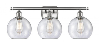 Athens - 3 Light - 28 inch - Brushed Satin Nickel - Bath Vanity Light (3442|516-3W-SN-G124)