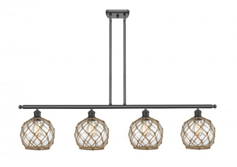 Farmhouse Rope - 4 Light - 48 inch - Oil Rubbed Bronze - Cord hung - Island Light (3442|516-4I-OB-G122-8RB)