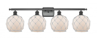 Farmhouse Rope - 4 Light - 38 inch - Matte Black - Bath Vanity Light (3442|516-4W-BK-G121-8RW)