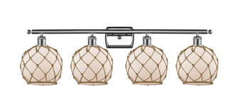 Farmhouse Rope - 4 Light - 38 inch - Polished Chrome - Bath Vanity Light (3442|516-4W-PC-G121-8RB)