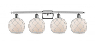 Farmhouse Rope - 4 Light - 38 inch - Polished Chrome - Bath Vanity Light (3442|516-4W-PC-G121-8RW-LED)