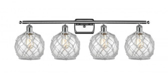 Farmhouse Rope - 4 Light - 38 inch - Polished Chrome - Bath Vanity Light (3442|516-4W-PC-G122-8RW-LED)
