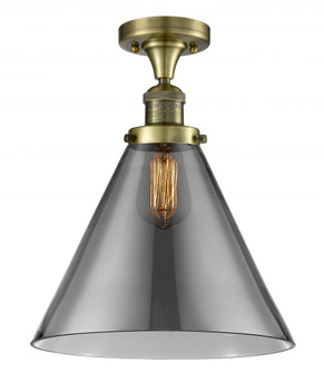 Cone - 1 Light - 12 inch - Antique Brass - Semi-Flush Mount (3442|517-1CH-AB-G43-L-LED)