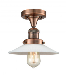 Halophane - 1 Light - 9 inch - Antique Copper - Semi-Flush Mount (3442|517-1CH-AC-G1-LED)