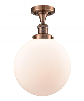 Beacon - 1 Light - 10 inch - Antique Copper - Semi-Flush Mount (3442|517-1CH-AC-G201-10-LED)
