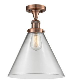 Cone - 1 Light - 12 inch - Antique Copper - Semi-Flush Mount (3442|517-1CH-AC-G42-L)