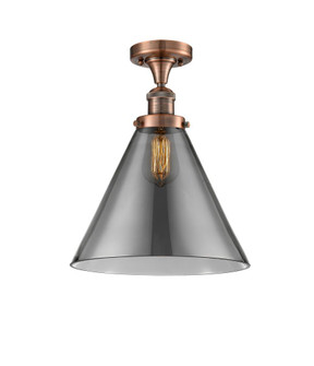 Cone - 1 Light - 12 inch - Antique Copper - Semi-Flush Mount (3442|517-1CH-AC-G43-L)