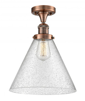 Cone - 1 Light - 12 inch - Antique Copper - Semi-Flush Mount (3442|517-1CH-AC-G44-L-LED)