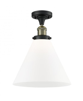 Cone - 1 Light - 12 inch - Black Antique Brass - Semi-Flush Mount (3442|517-1CH-BAB-G41-L-LED)