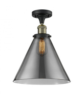 Cone - 1 Light - 12 inch - Black Antique Brass - Semi-Flush Mount (3442|517-1CH-BAB-G43-L-LED)