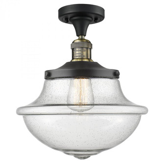 Oxford - 1 Light - 12 inch - Black Antique Brass - Semi-Flush Mount (3442|517-1CH-BAB-G544-LED)