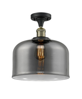 Bell - 1 Light - 12 inch - Black Antique Brass - Semi-Flush Mount (3442|517-1CH-BAB-G73-L)