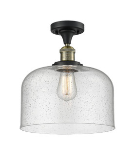 Bell - 1 Light - 12 inch - Black Antique Brass - Semi-Flush Mount (3442|517-1CH-BAB-G74-L)