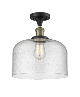 Bell - 1 Light - 12 inch - Black Antique Brass - Semi-Flush Mount (3442|517-1CH-BAB-G74-L-LED)
