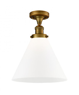 Cone - 1 Light - 12 inch - Brushed Brass - Semi-Flush Mount (3442|517-1CH-BB-G41-L-LED)