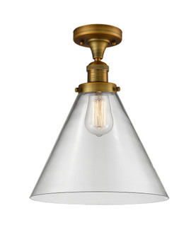 Cone - 1 Light - 12 inch - Brushed Brass - Semi-Flush Mount (3442|517-1CH-BB-G42-L)