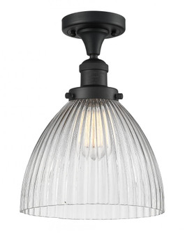 Seneca Falls - 1 Light - 10 inch - Matte Black - Semi-Flush Mount (3442|517-1CH-BK-G222-LED)