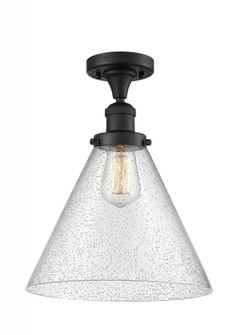 Cone - 1 Light - 12 inch - Matte Black - Semi-Flush Mount (3442|517-1CH-BK-G44-L)