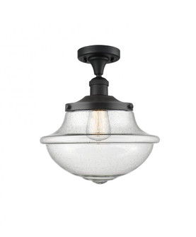 Oxford - 1 Light - 12 inch - Matte Black - Semi-Flush Mount (3442|517-1CH-BK-G544)