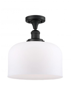 Bell - 1 Light - 12 inch - Matte Black - Semi-Flush Mount (3442|517-1CH-BK-G71-L-LED)