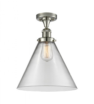 Cone - 1 Light - 12 inch - Polished Nickel - Semi-Flush Mount (3442|517-1CH-PN-G42-L-LED)