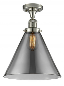 Cone - 1 Light - 12 inch - Polished Nickel - Semi-Flush Mount (3442|517-1CH-PN-G43-L-LED)