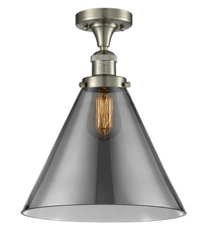 Cone - 1 Light - 12 inch - Brushed Satin Nickel - Semi-Flush Mount (3442|517-1CH-SN-G43-L)