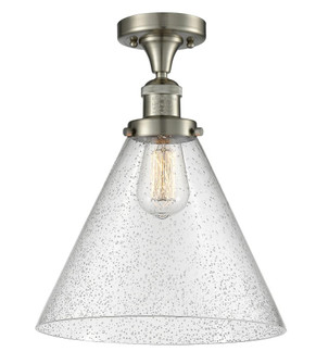Cone - 1 Light - 12 inch - Brushed Satin Nickel - Semi-Flush Mount (3442|517-1CH-SN-G44-L)