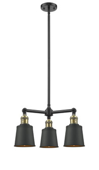 Addison - 3 Light - 19 inch - Black Antique Brass - Stem Hung - Chandelier (3442|207-BAB-M9-BK)