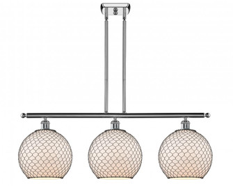 Large Farmhouse Chicken Wire 3 Light Island Light (3442|516-3I-PC-G121-10CBK)