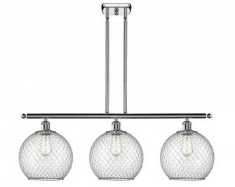 Large Farmhouse Chicken Wire 3 Light Island Light (3442|516-3I-PC-G122-10CBK)