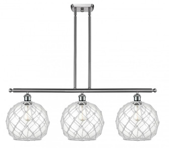 Farmhouse Rope - 3 Light - 37 inch - Brushed Satin Nickel - Cord hung - Island Light (3442|516-3I-SN-G122-10RW)