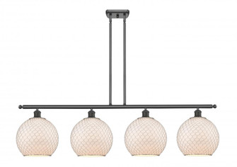 Farmhouse Chicken Wire - 4 Light - 48 inch - Oil Rubbed Bronze - Cord hung - Island Light (3442|516-4I-OB-G121-10CSN-LED)