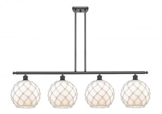 Farmhouse Rope - 4 Light - 48 inch - Oil Rubbed Bronze - Cord hung - Island Light (3442|516-4I-OB-G121-10RW)